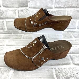 Helle Comfort Parwin Women's Size 40- US 9 Brown Suede Arch Support Comfort Clog